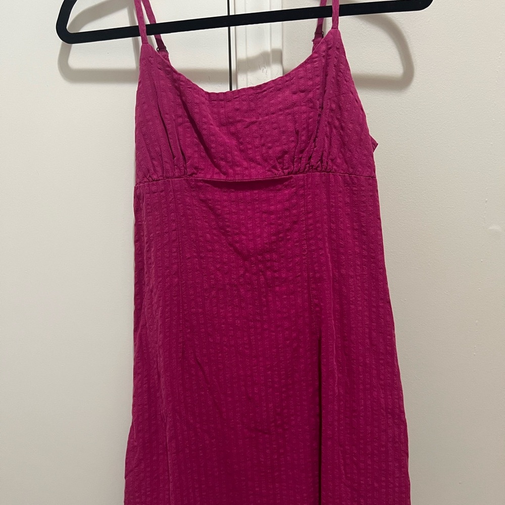 Linen Hot Pink Dress